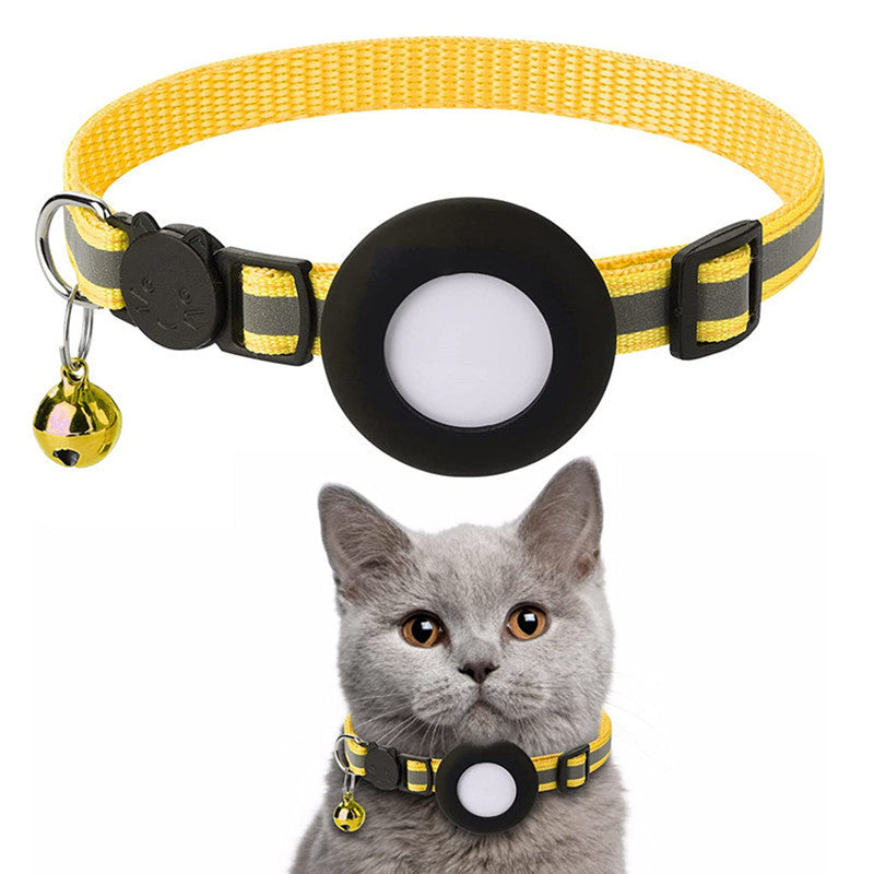 Yellow cat tracker collar